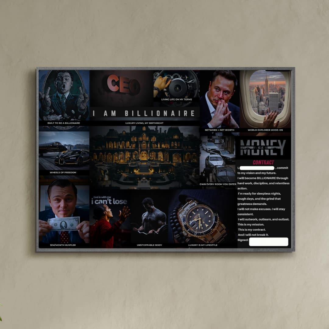 Money Vision Board PRO - (UNFRAMED)